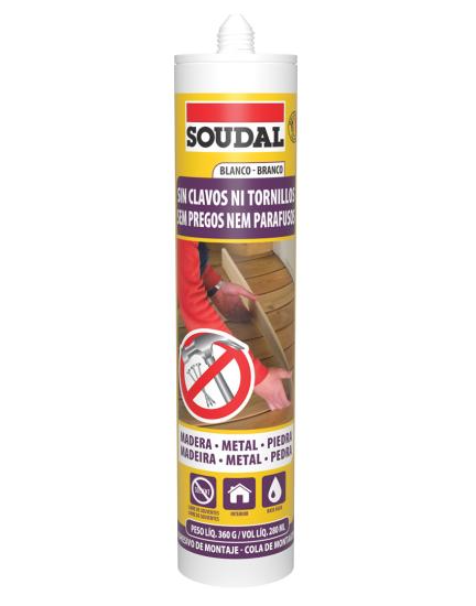 Adhesivo Montaje Soudal "Sin Clavos ni Tornillos" (Interior)